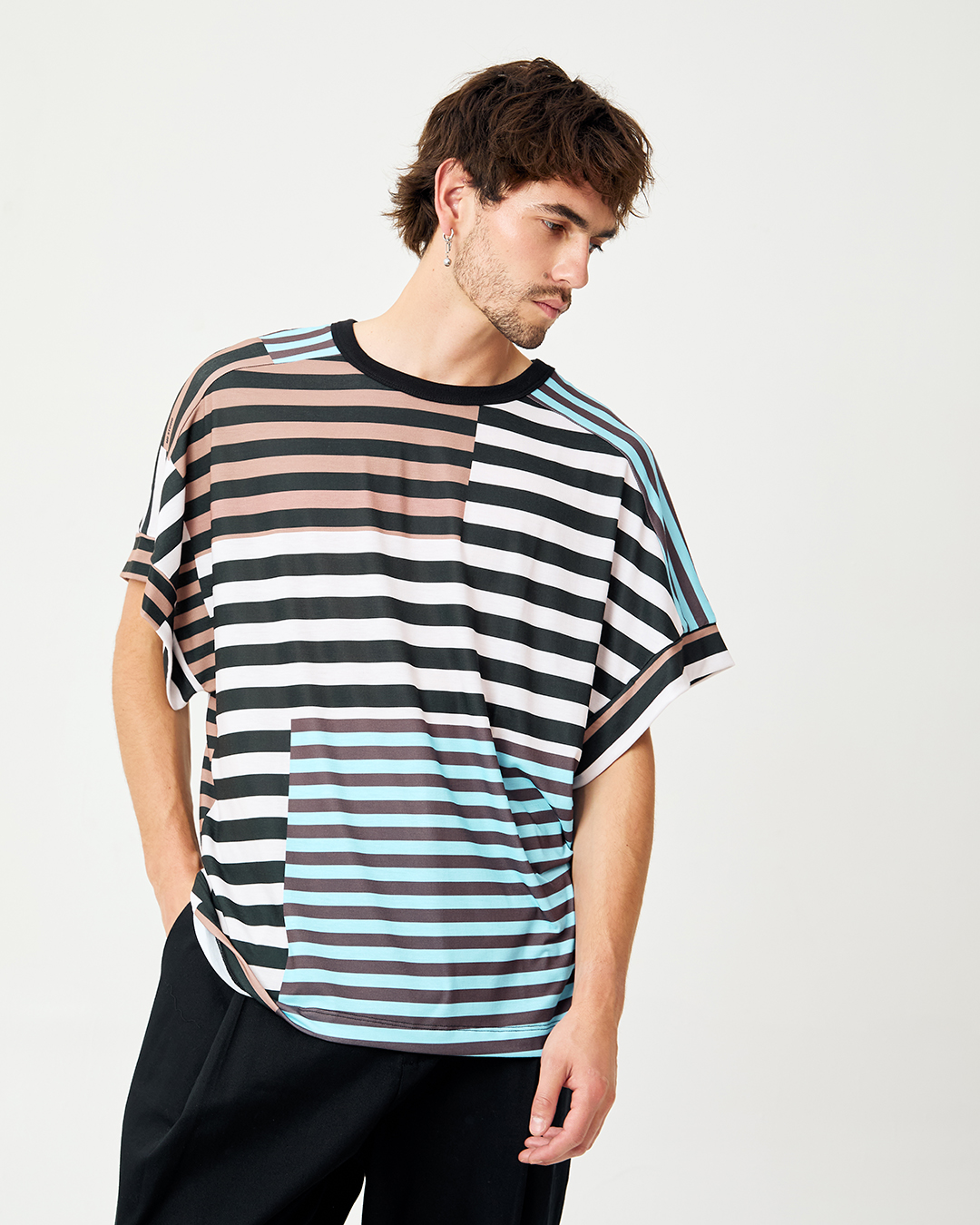 POLERA ANTON STRIPES ROSA/TERRE 6