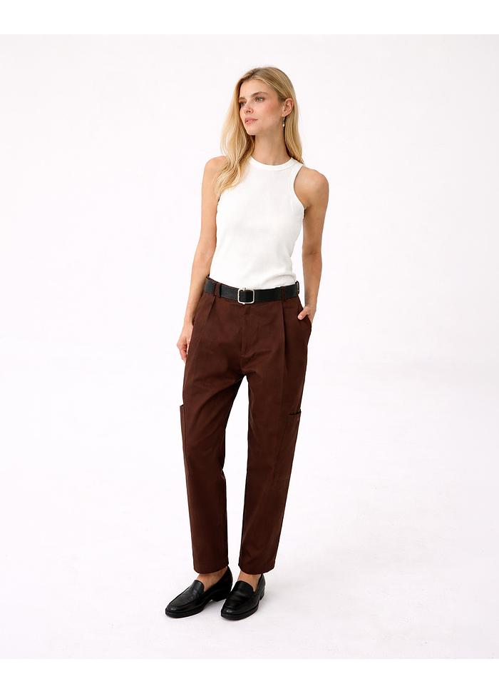 PANTALON RUMI UTILITARIO MOCA