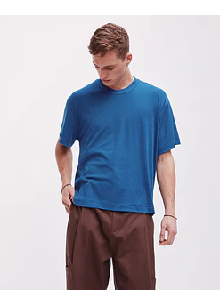 POLERA ATIQ ACANALADA COBALTO