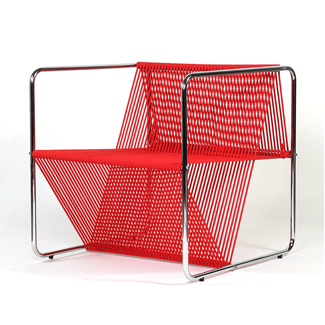 SILLA M100 CROMADO/ROJO