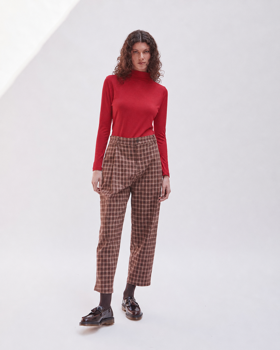PANTALON RUMI TARTÁN MOCA 2