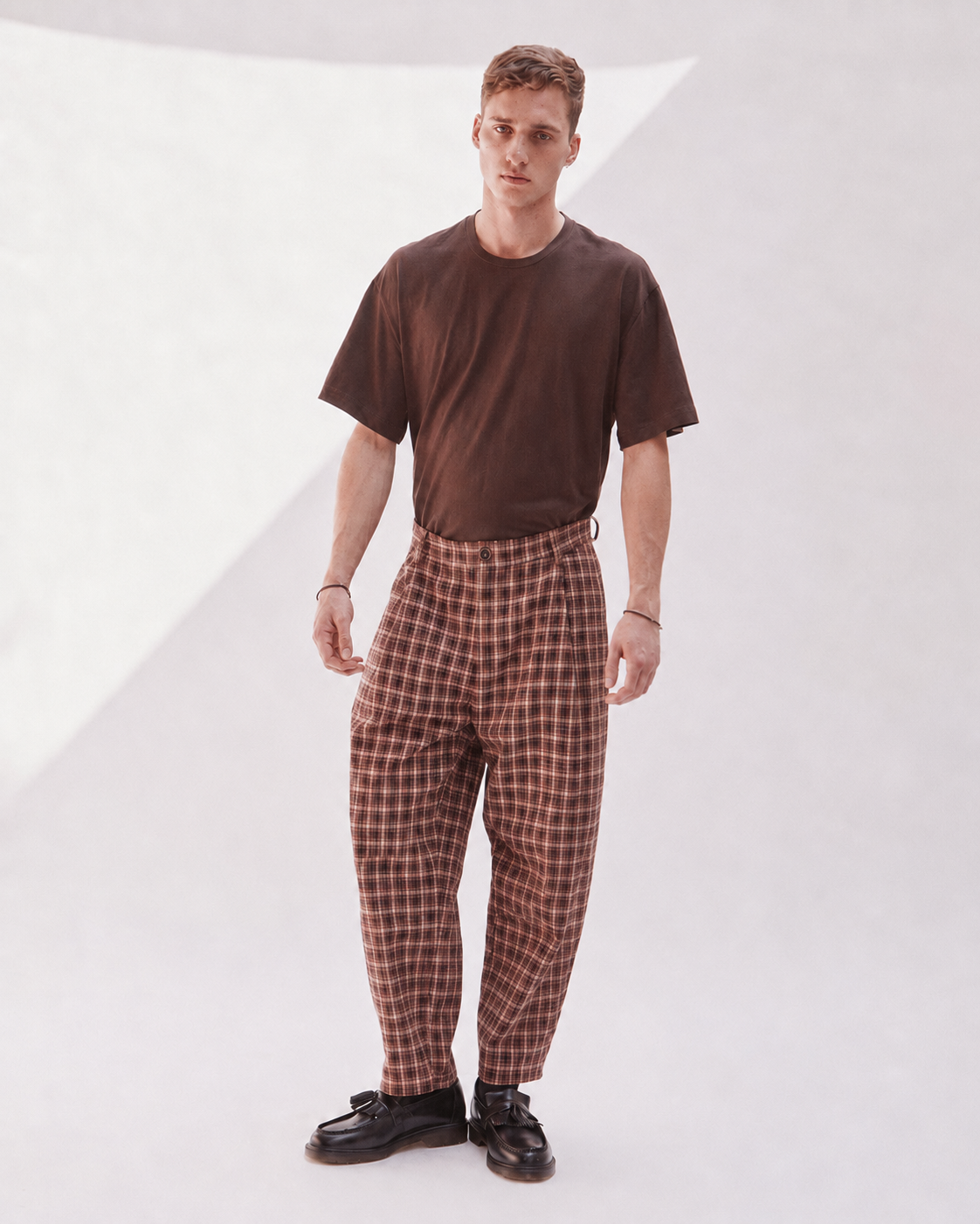 PANTALON RUMI TARTÁN MOCA 1