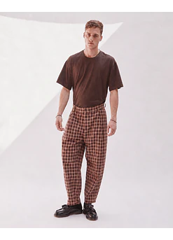 PANTALON RUMI TARTÁN MOCA