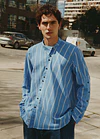 CAMISA MANA STRIPES CYAN 1
