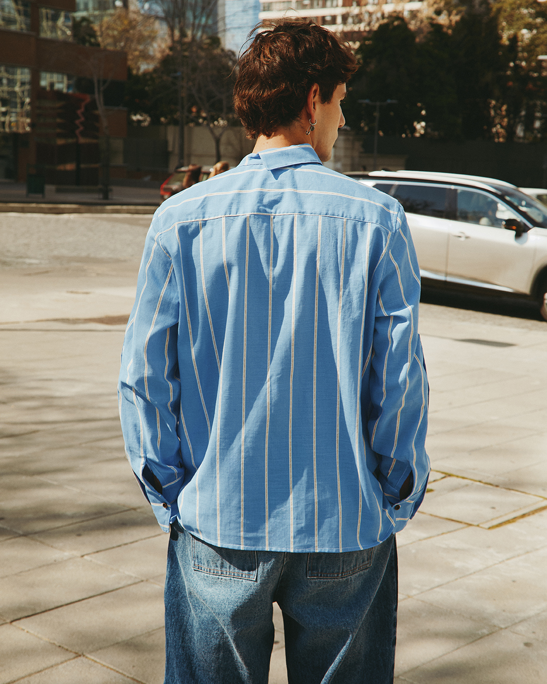 CAMISA MANA STRIPES CYAN 2