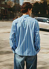 CAMISA MANA STRIPES CYAN 2