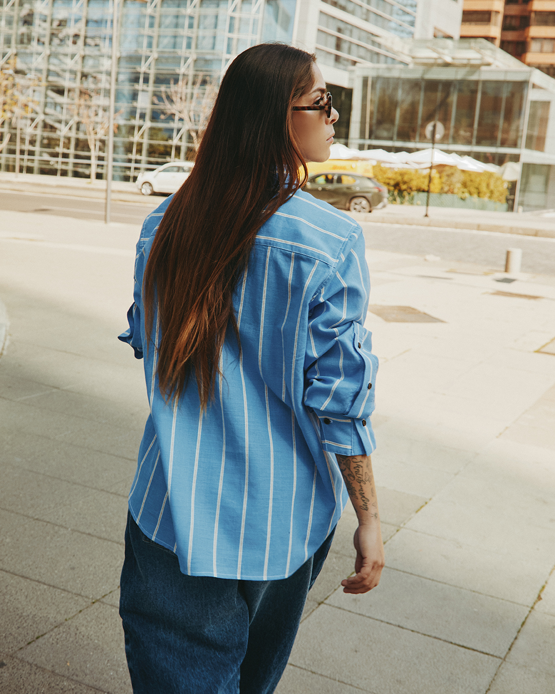 CAMISA MANA STRIPES CYAN 4
