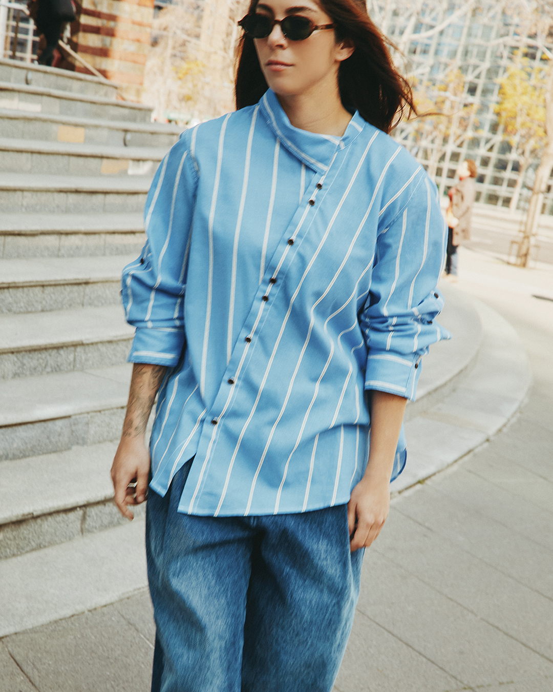 CAMISA MANA STRIPES CYAN 5