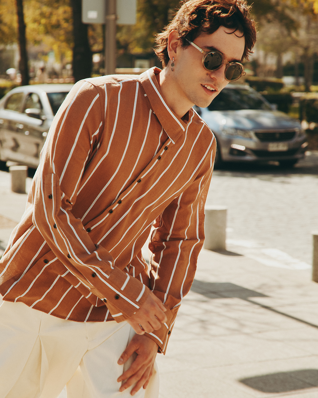 CAMISA MANA STRIPES CASTAÑA  6