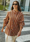 CAMISA MANA STRIPES CASTAÑA  2