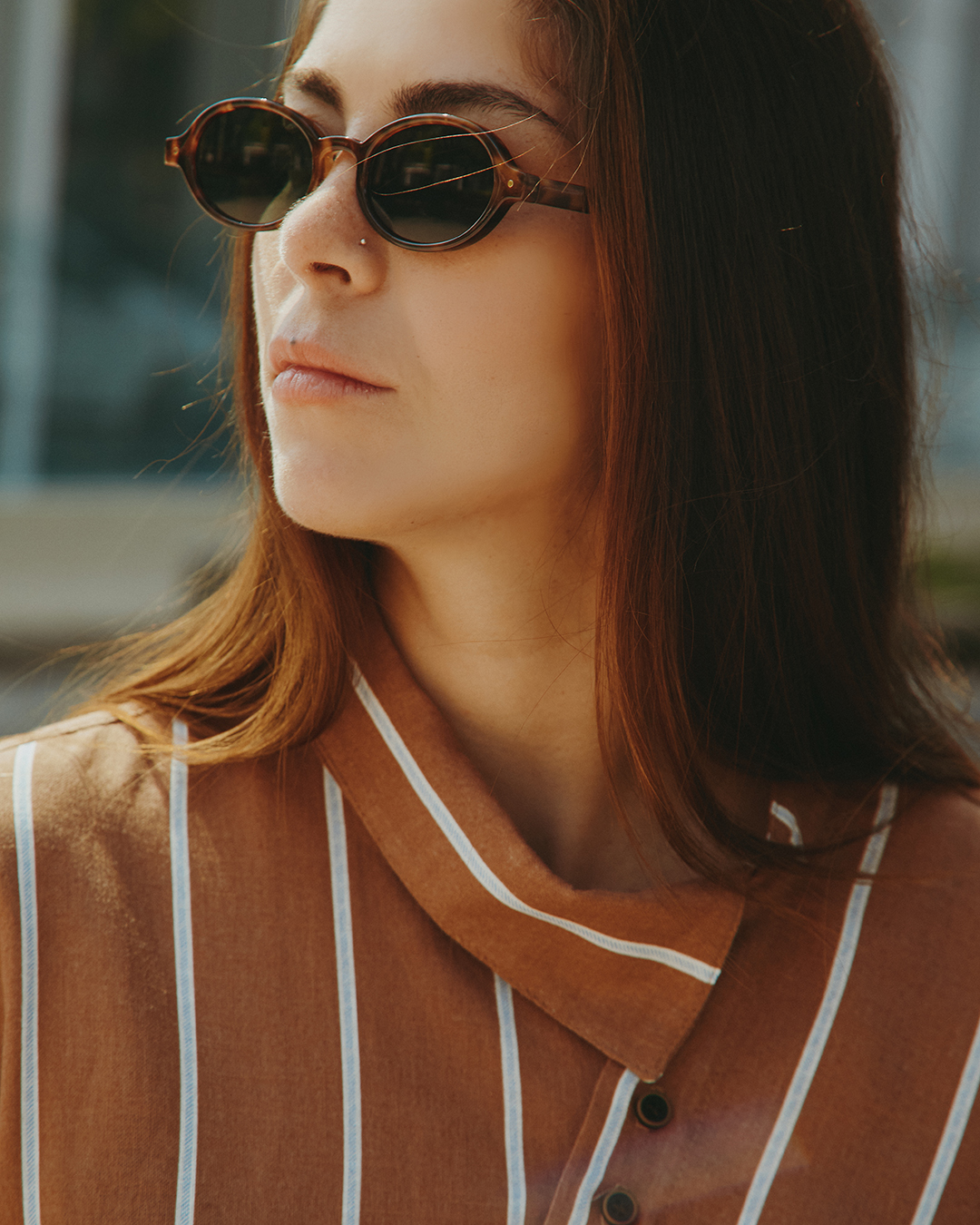 CAMISA MANA STRIPES CASTAÑA  7