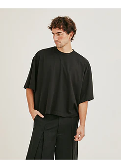 POLERA ANKA BOXY TEXTURA NEGRO
