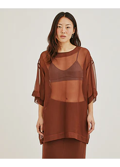 VESTIDO SAYA GASA MOCA