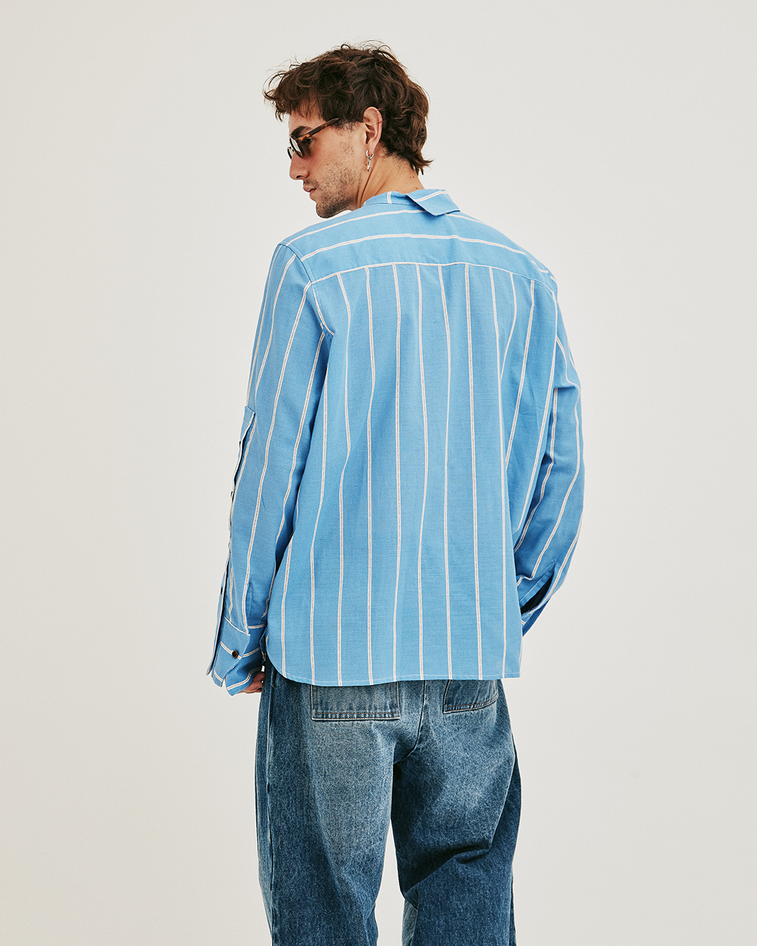 CAMISA MANA STRIPES CYAN 6