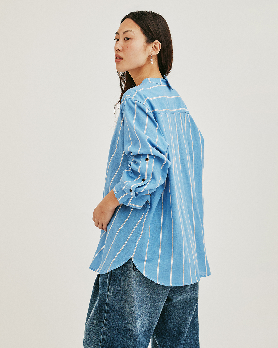CAMISA MANA STRIPES CYAN 7