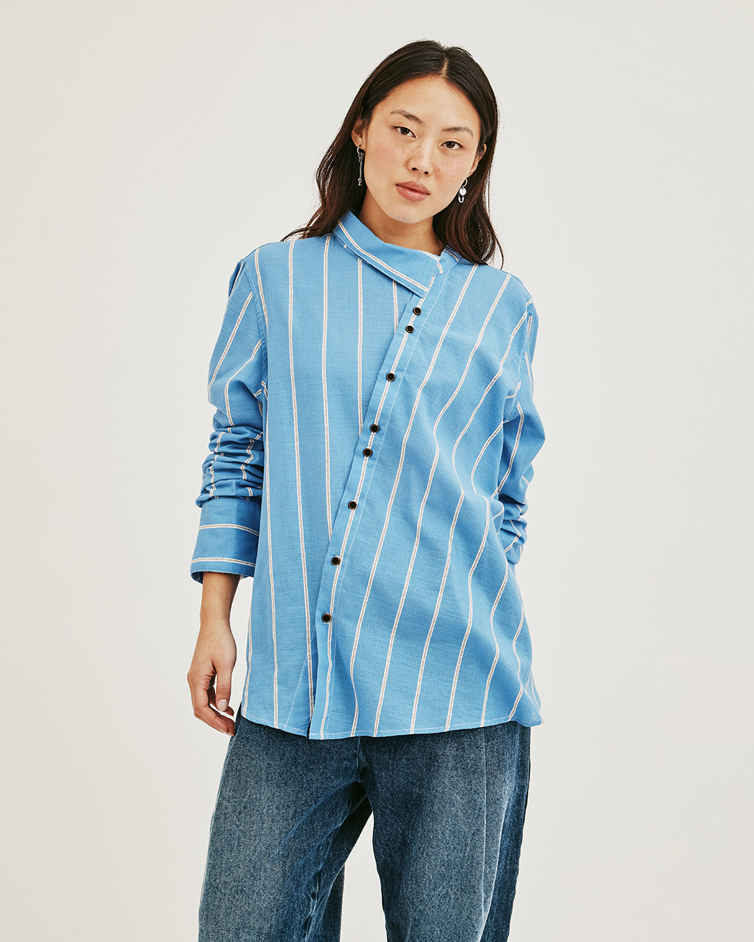 CAMISA MANA STRIPES CYAN 4