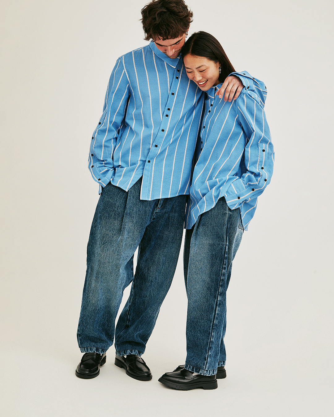 CAMISA MANA STRIPES CYAN 1