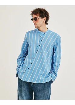 CAMISA MANA STRIPES CYAN