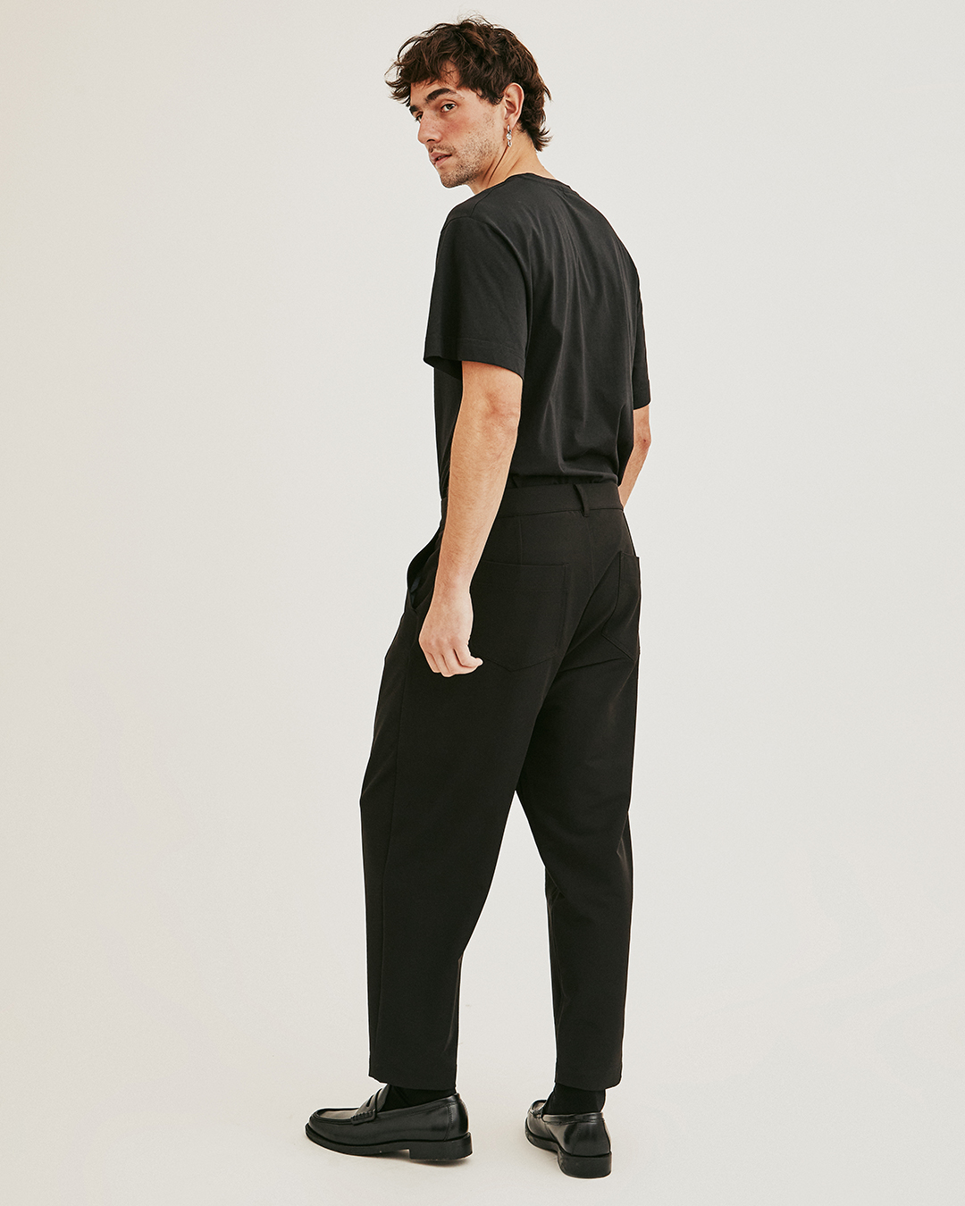 PANTALON OM STRIP NEGRO 5