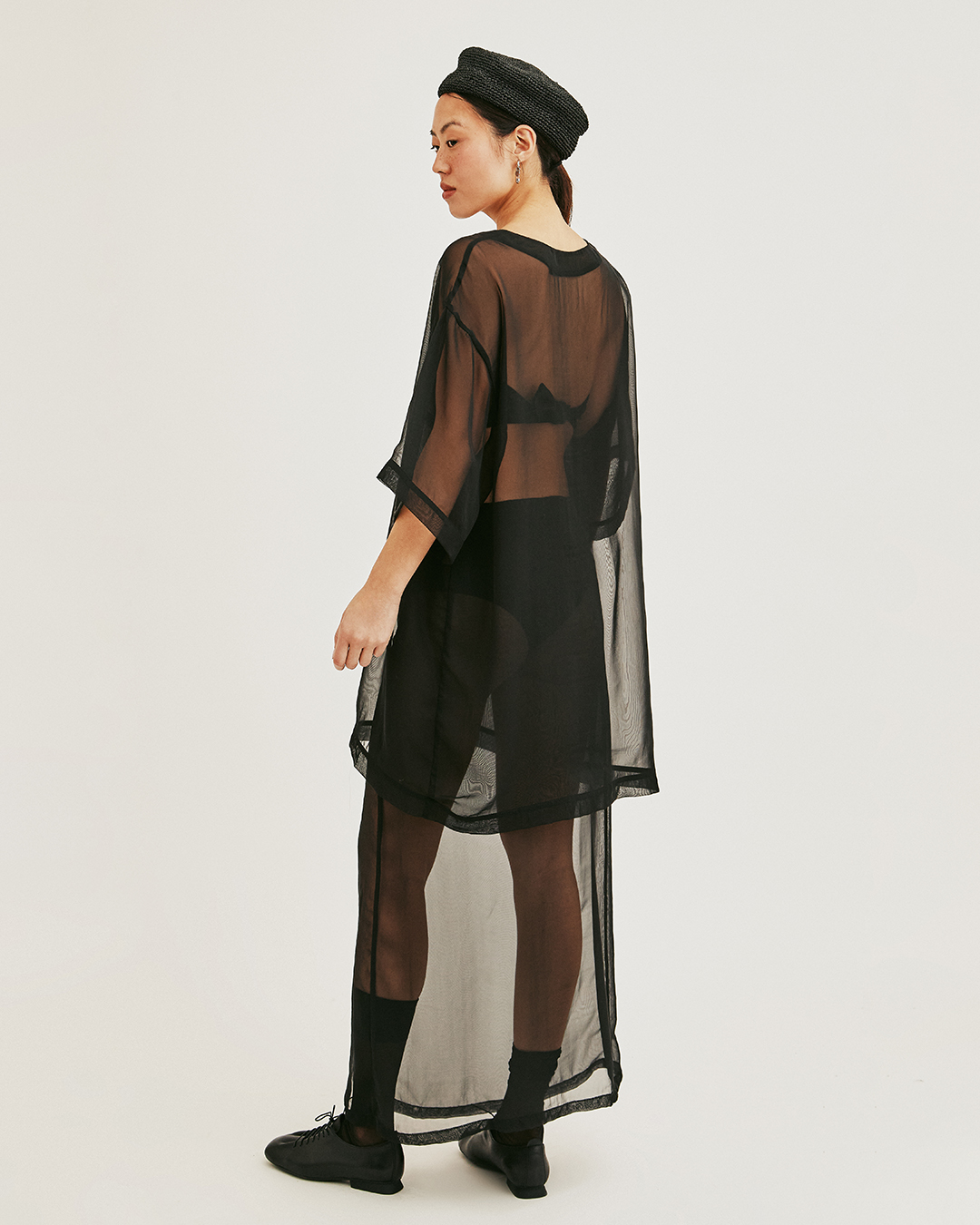 VESTIDO SAYA GASA NEGRO 3