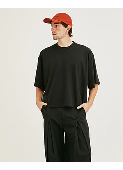 POLERA ANKA BOXY TEXTURA NEGRO