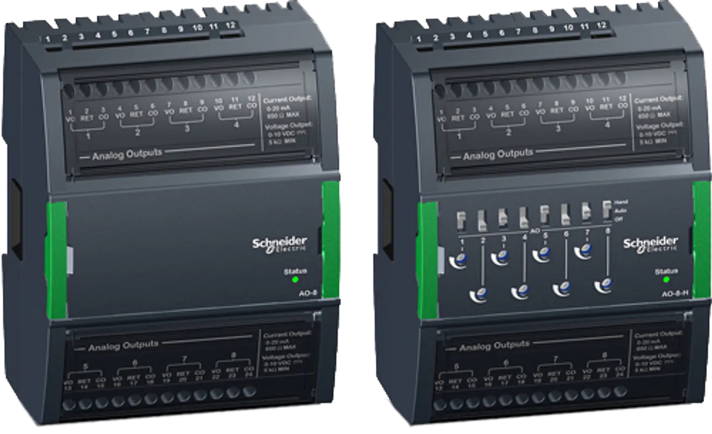 SXWAO8XXX10001 SCHNEIDER Módulo de E/S Central, SpaceLogic, 8 Salidas Analógicas 1