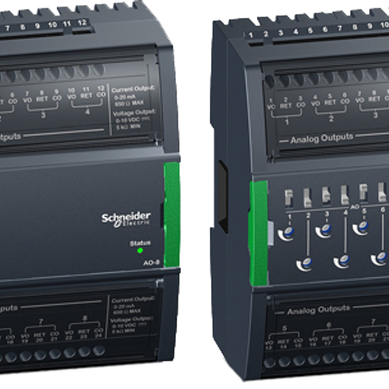 SXWAO8XXX10001 SCHNEIDER Módulo de E/S Central, SpaceLogic, 8 Salidas Analógicas 1