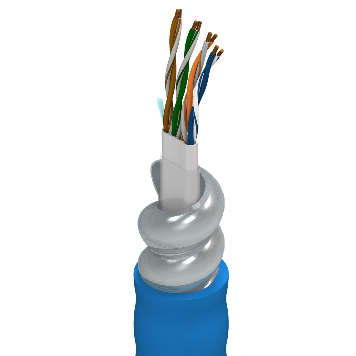 121872A0101000 BELDEN Cable Ethernet Industrial DataTuff Cat 6, 4 pares unidos 23AWG, armadura de aluminio, chaqueta de PVC, 1000', Negro 1