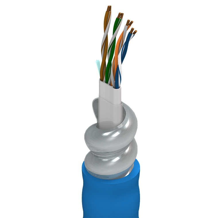 121872A0101000 BELDEN Cable Ethernet Industrial DataTuff Cat 6, 4 pares unidos 23AWG, armadura de aluminio, chaqueta de PVC, 1000', Negro 1