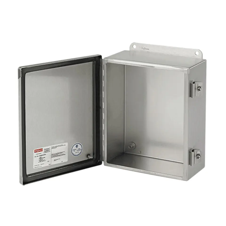 A1614CHNFSS HOFFMAN Caja de conexiones con bisagra continua y abrazaderas, Tipo 4X, 16x14x6, Acero inoxidable 304 cepillado. 1