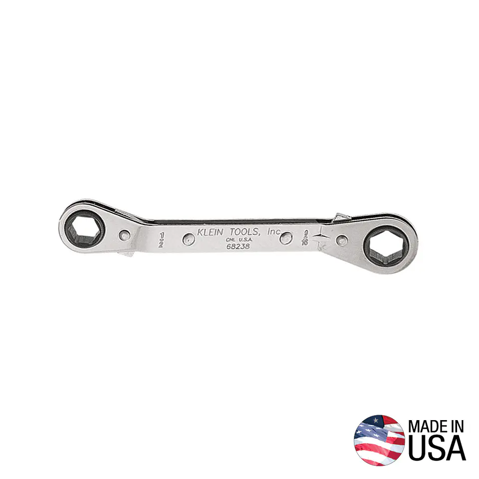 68238 KLEIN TOOLS Llave de casco reversible de trinquete, 1/2 x 9/16 pulgadas 1