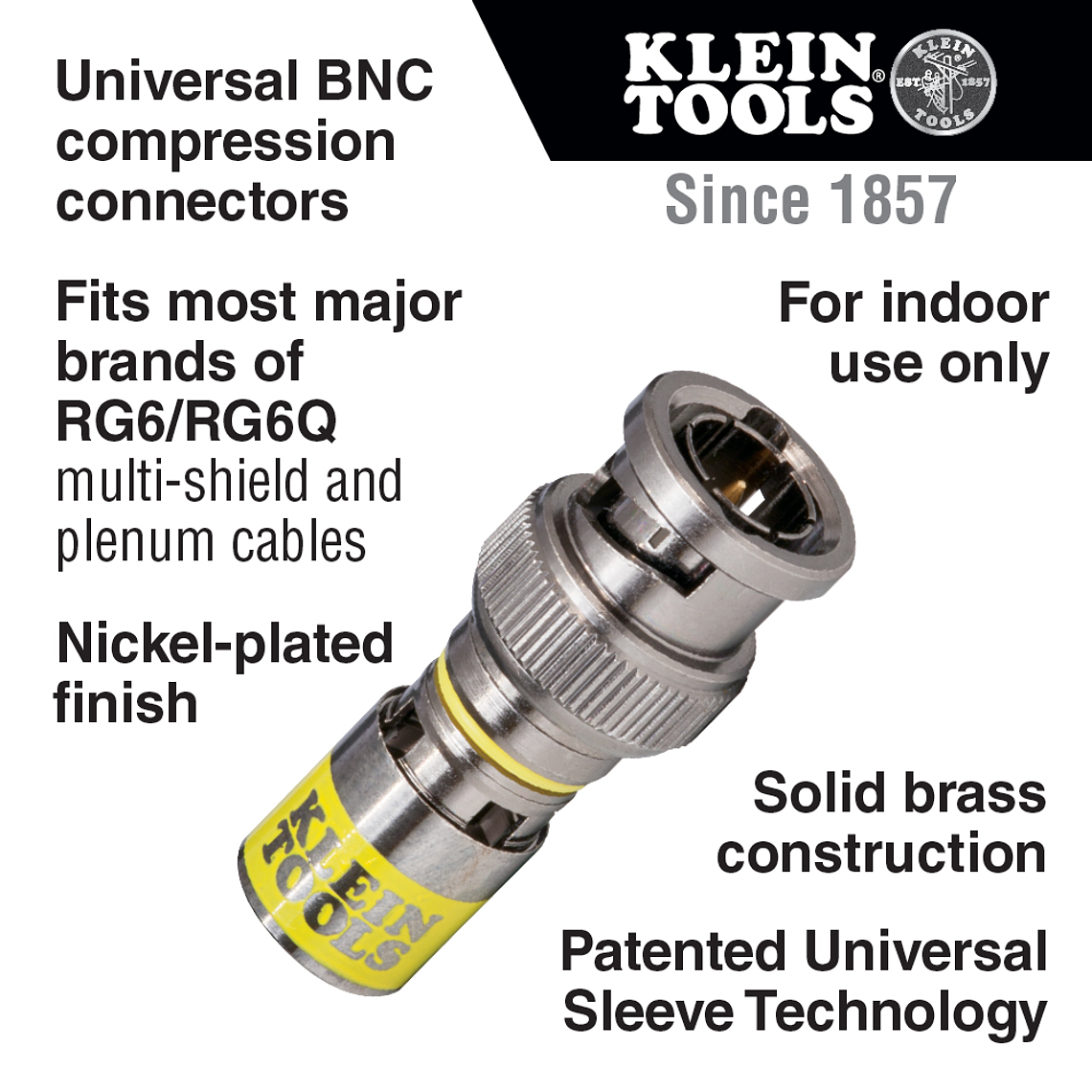 VDV813-613 KLEIN TOOLS Conectores BNC de compresión universal RG6-R6Q, 35 piezas 1