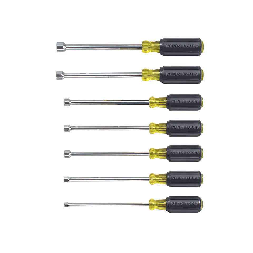 647 KLEIN TOOLS Juego de destornilladores de tuercas con ejes de 6 pulgadas, 7 piezas 1