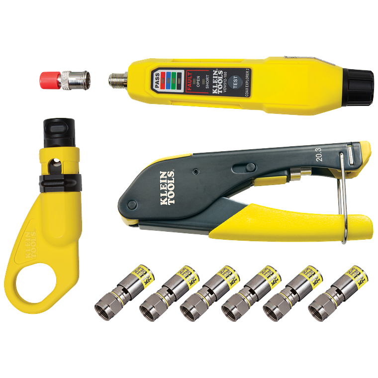 VDV002-818 KLEIN TOOLS Kit de Instalación y Prueba de Cable Coaxial 1