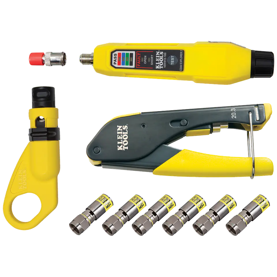 VDV002-818 KLEIN TOOLS Kit de Instalación y Prueba de Cable Coaxial 1