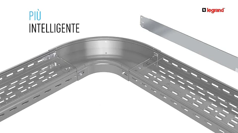 31AXC150Z BTICINO Curva de bandeja para cable en forma de T vertical hacia abajo con variación de plano