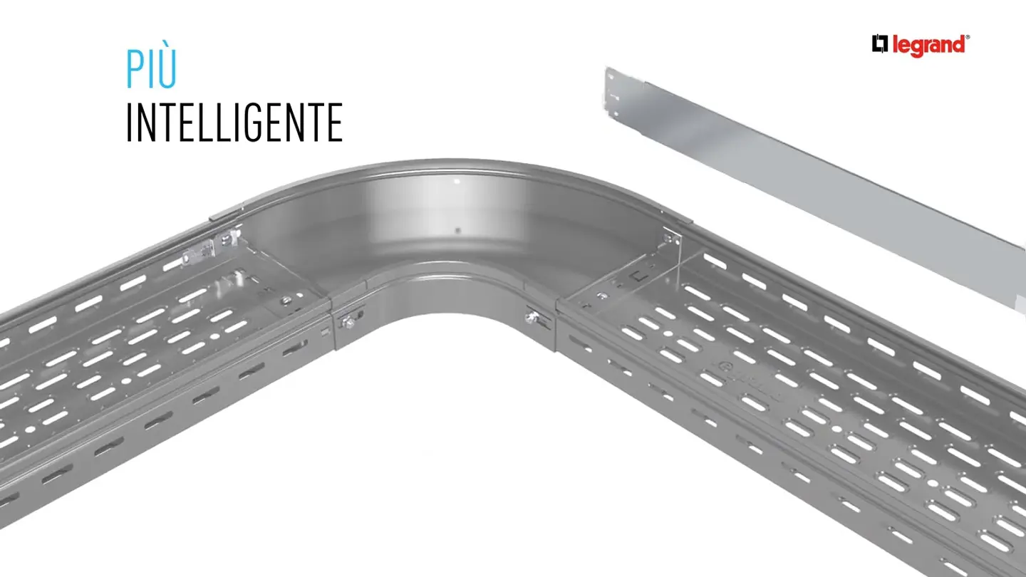 31AXC150Z BTICINO Curva de bandeja para cable en forma de T vertical hacia abajo con variación de plano 1