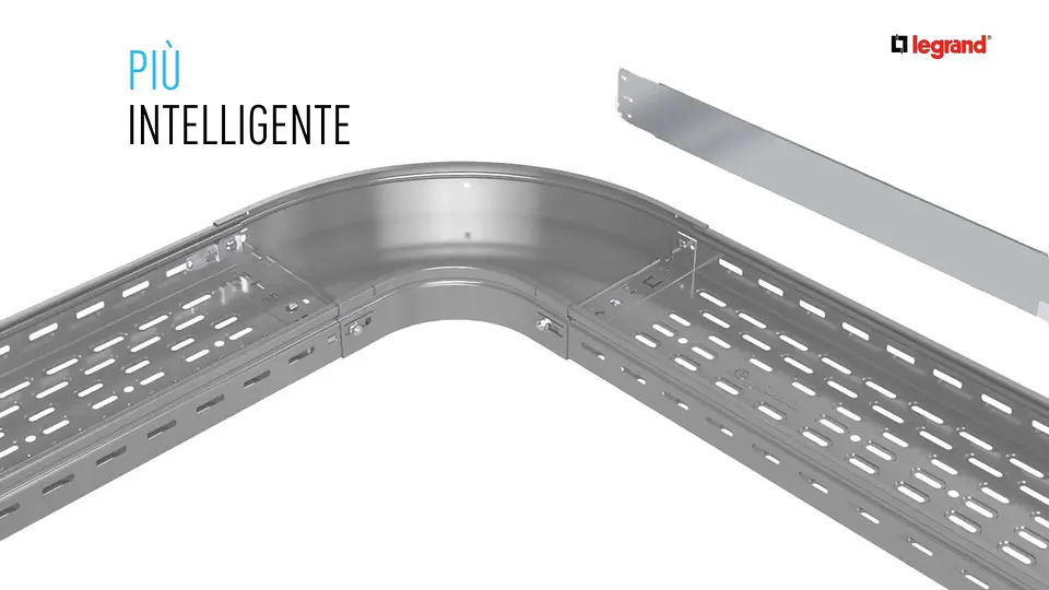 31AXC150Z BTICINO Curva de bandeja para cable en forma de T vertical hacia abajo con variación de plano 1