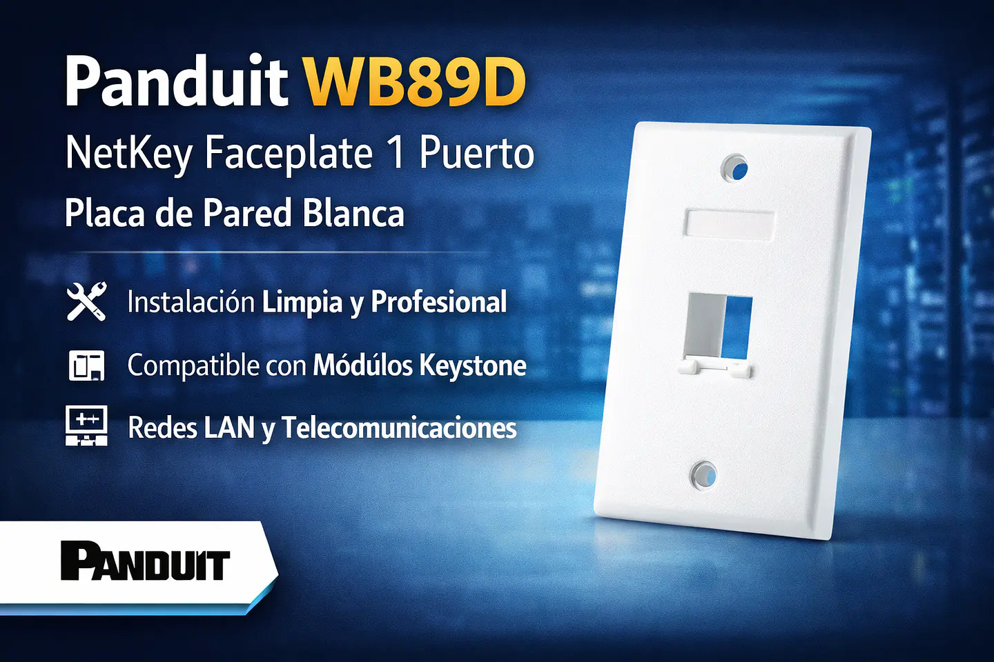WB89D NETKEY Faceplate 1 puerto placa Blanca 1