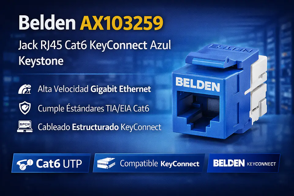 Belden AX103259 Jack RJ45 Cat6 KeyConnect Keystone Azul 1