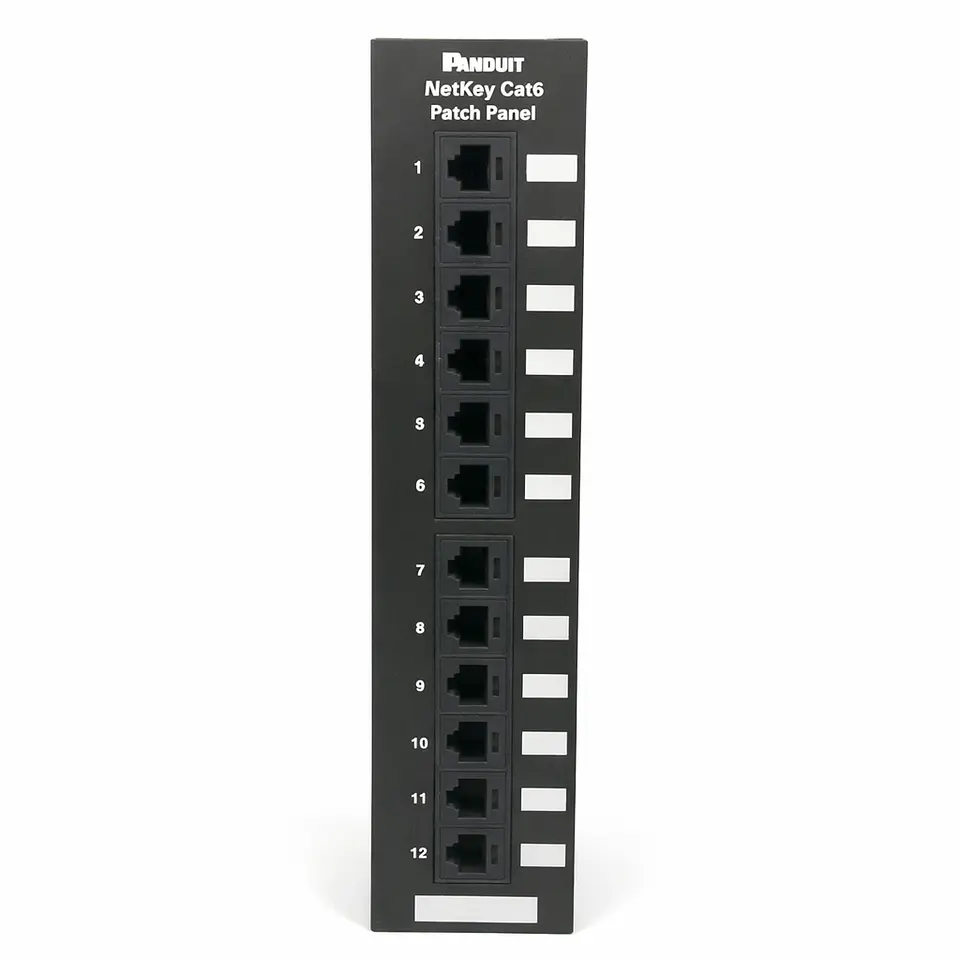 NK6PPG12WY NETKEY Panel de parcheo plano Punchdown de 12 puertos 1