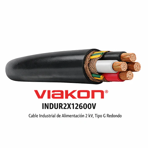 INDUR2X12600V VIAKON Cable industrial de alimentación 2 KV, tipo G redondo.