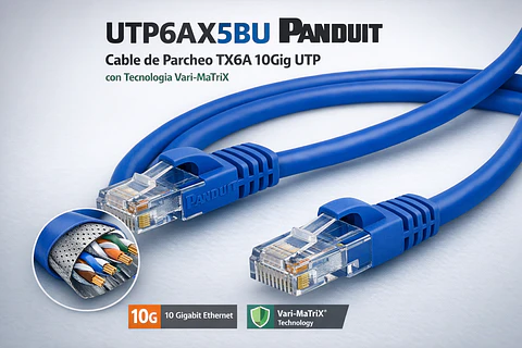UTP6AX5BU PANDUIT Cable de parcheo TX6A 10Gig UTP con tecnología Vari-MaTriX