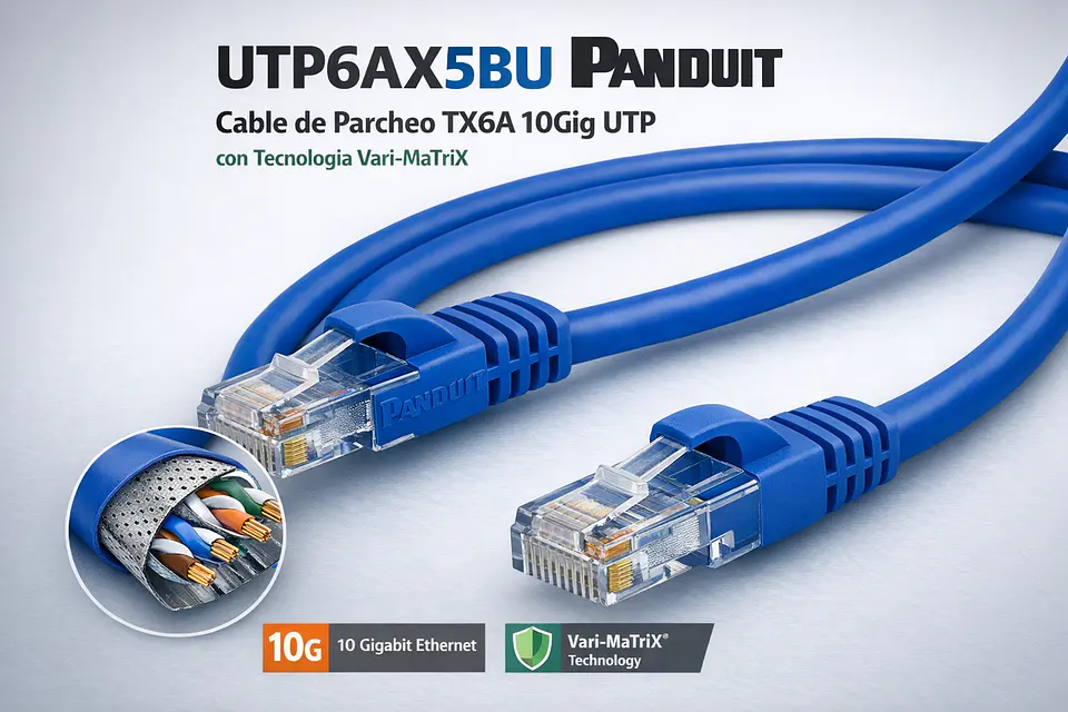 UTP6AX5BU PANDUIT Cable de parcheo TX6A 10Gig UTP con tecnología Vari-MaTriX 1