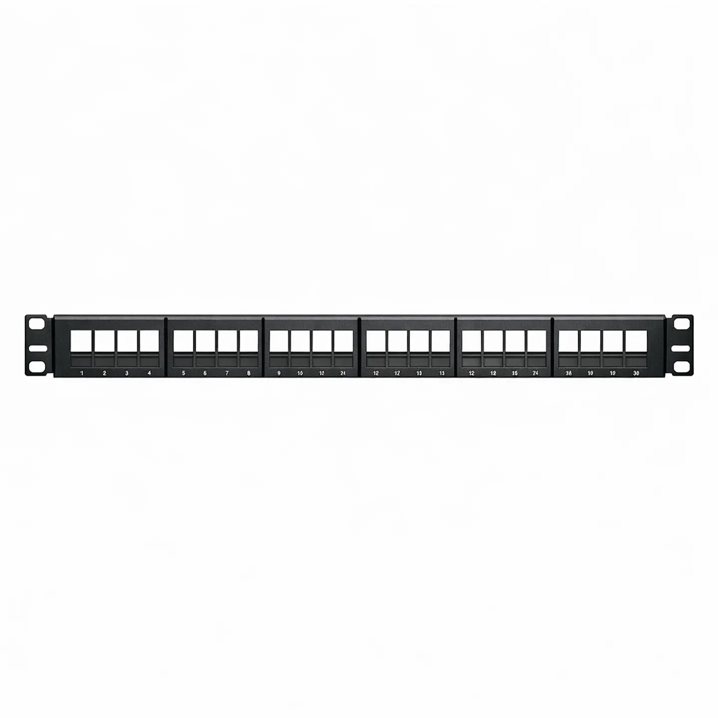 NKFP24Y NETKEY Panel de Parcheo Modular de 24 Puertos, 1 RU, Negro 1