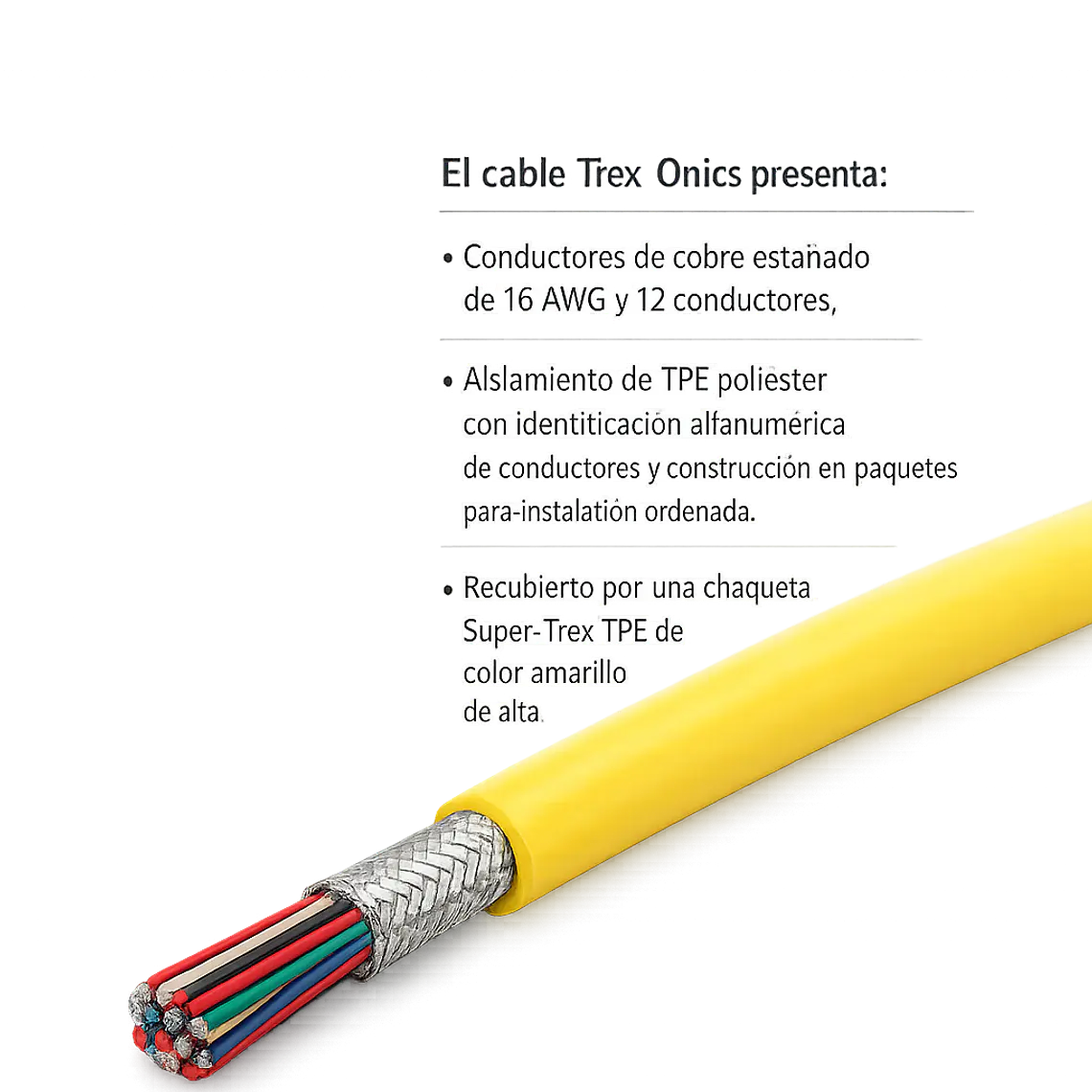 6271616 TPCW Cable de control de diámetro reducido Trex-Onics 1