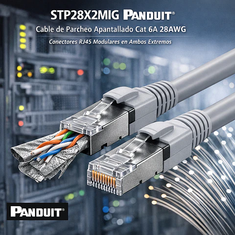 STP28X2MIG PANDUIT Cable de parcheo apantallado Cat 6A 28AWG