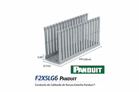 F2X5LG6 PANDUIT Conducto de cableado de ranura estrecha Panduct