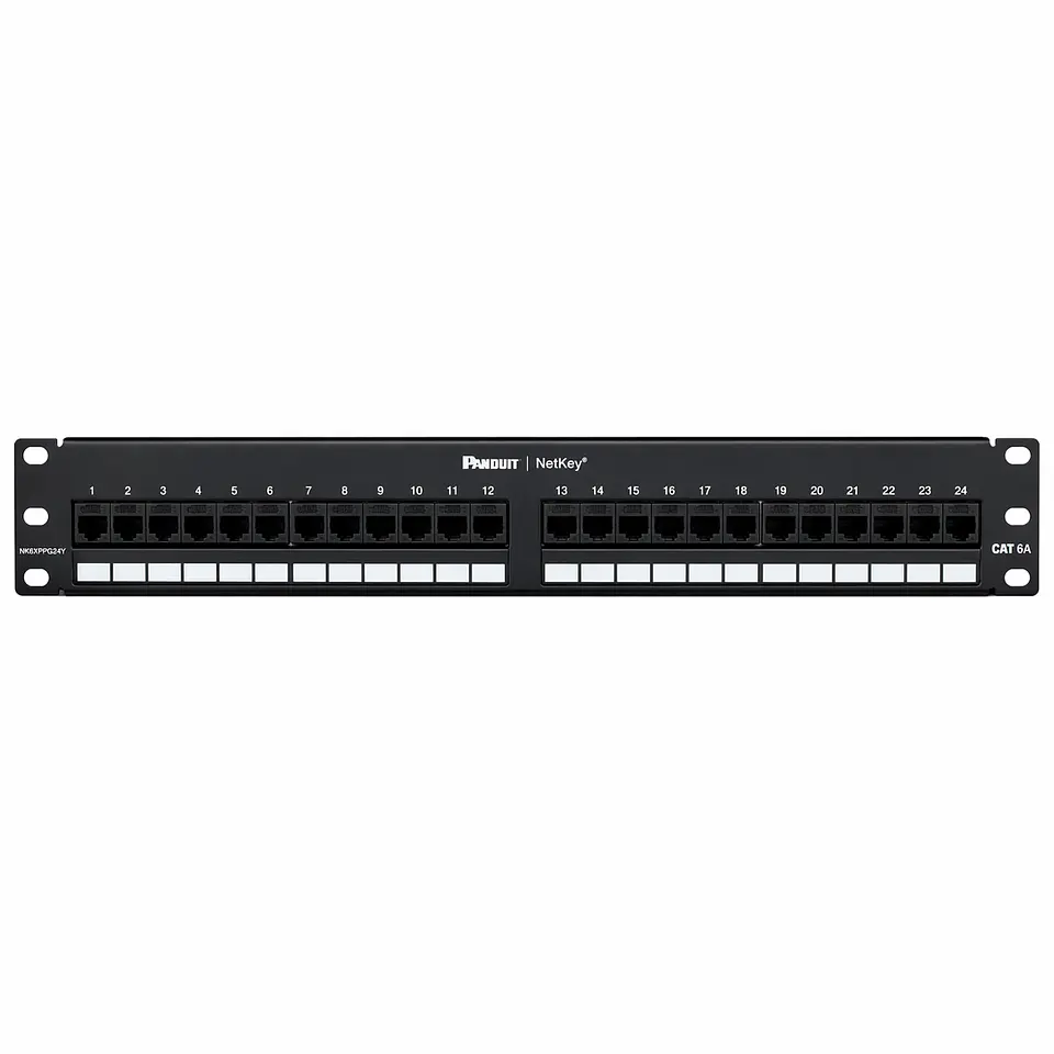 NK6XPPG24Y NETKEY Panel de parcheo plano Categoría 6A de 24 puertos 1