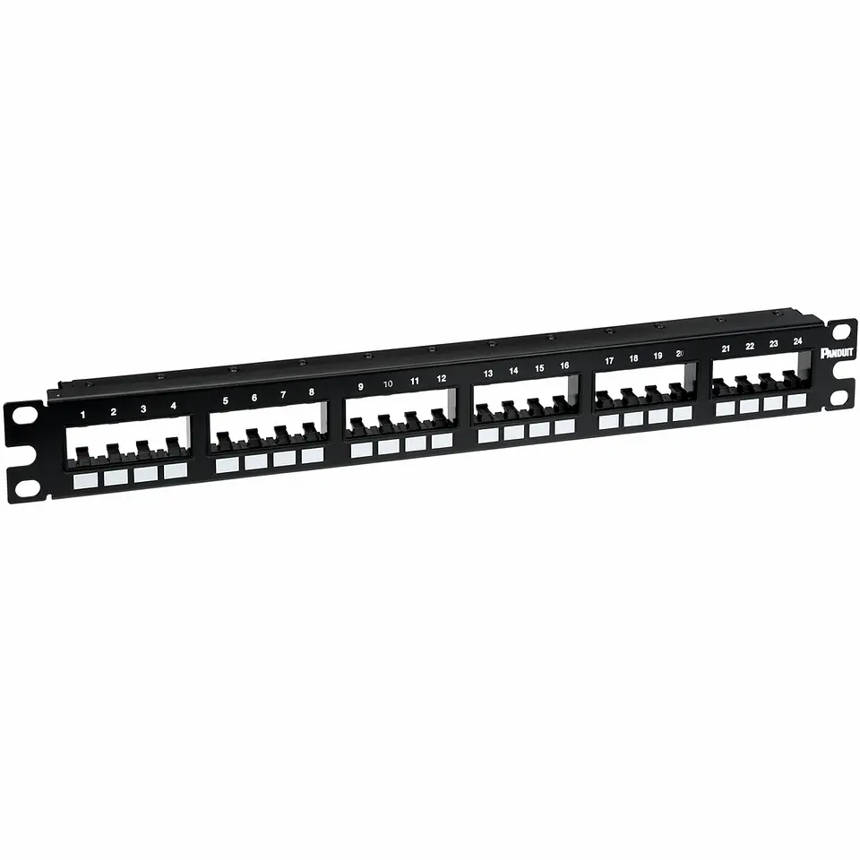 CPP24FMWBLY PANDUIT Panel de parcheo modular de montaje empotrado de 24 puertos 1